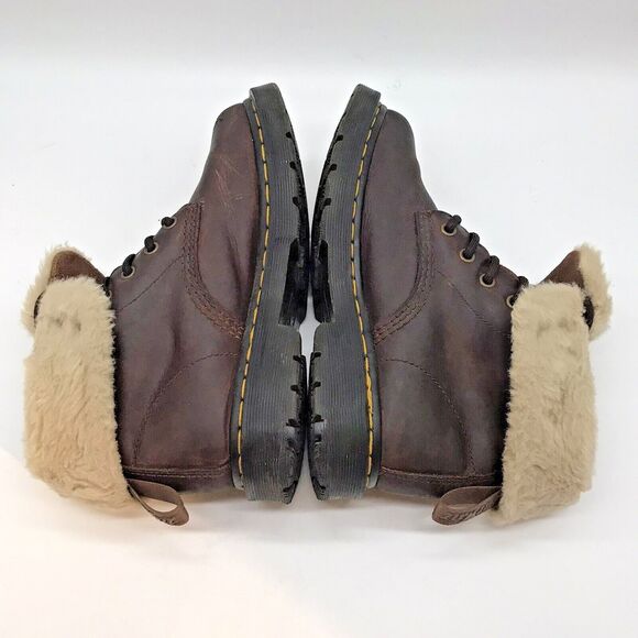 Dr. Martens Dark Brown Boots with Cream Lining - Picture 9 of 16